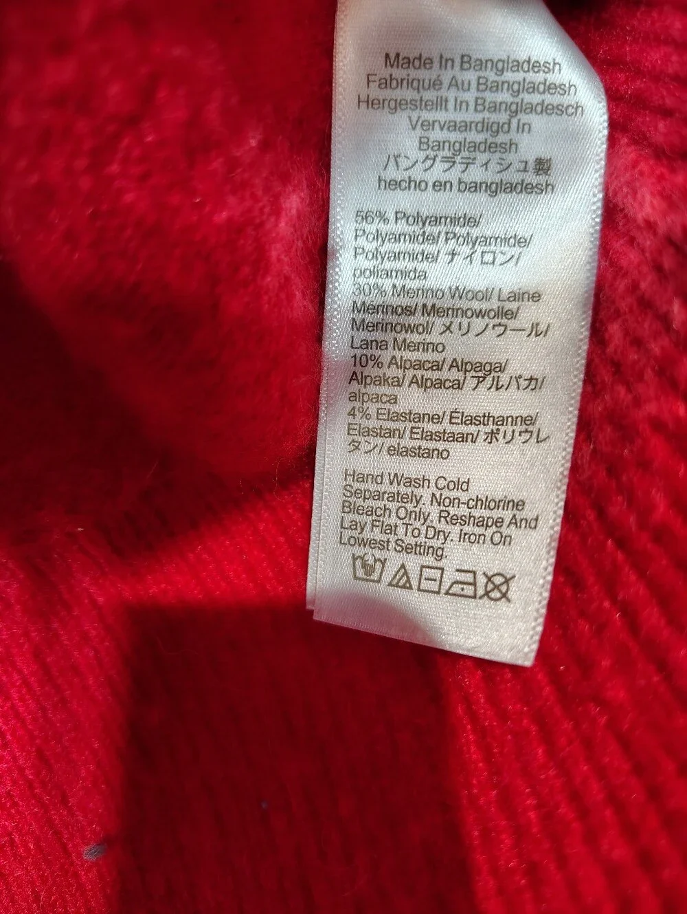 J Crew Rollneck Sweater Red Size Medium Merino Wool Alpaca Blend